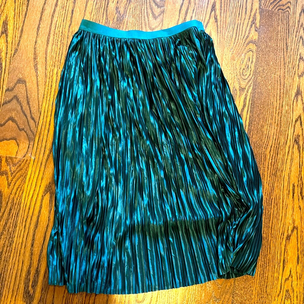 From Paris - Monoprix Femme Forest Green flow skirt